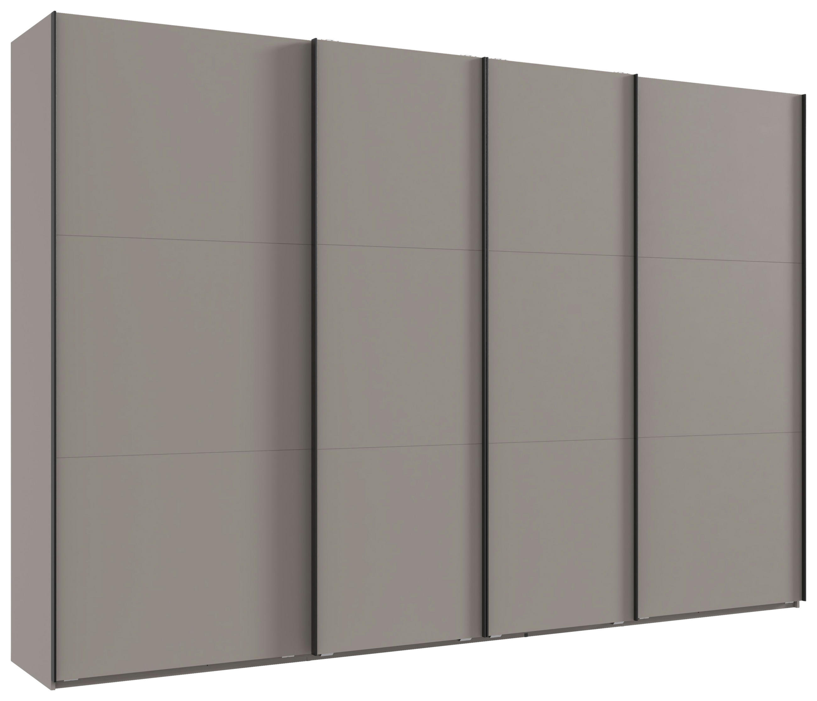 SCHWEBETÜRENSCHRANK 350/216/65 cm,  in Sahara, 4 Tür(en)  - Schwarz/Sahara, Basics, Holzwerkstoff/Metall (350/216/65cm) - MID.YOU