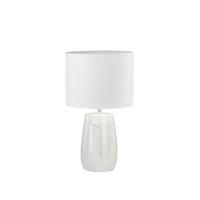 BORDSLAMPA Face 22/39 cm   - vit, Design, textil/keramik (22/39cm) - Fischer & Honsel