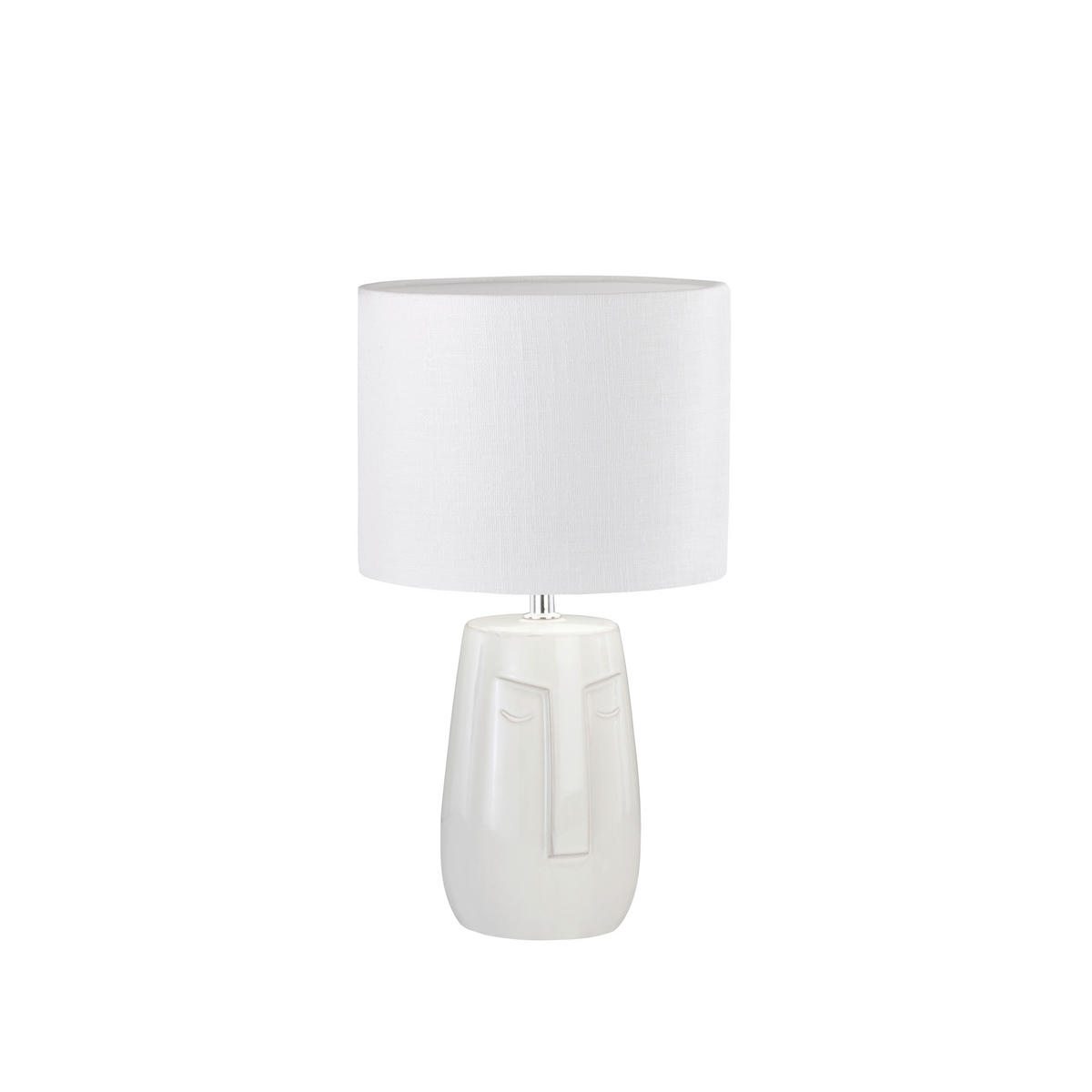 BORDSLAMPA Face 22/39 cm   - vit, Design, textil/keramik (22/39cm) - Fischer & Honsel