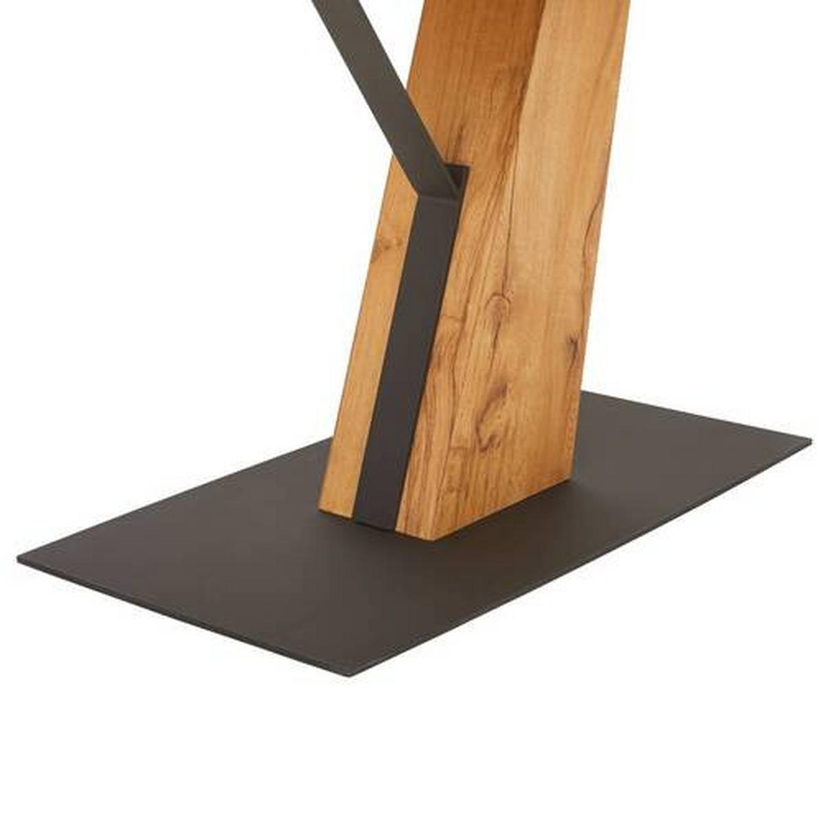 ESSTISCH Eiche massiv, furniert rechteckig Naturfarben, Schwarz  - Schwarz/Naturfarben, MODERN, Holz/Holzwerkstoff (160/90/76cm) - MID.YOU