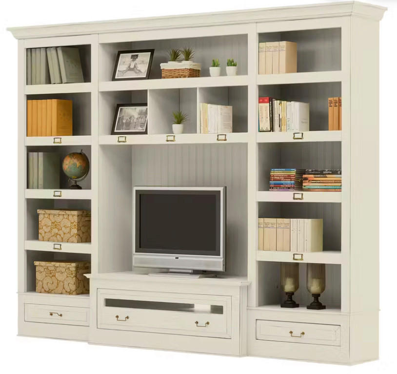 WOHNWAND UrbanClass 2-teilig  in Weiß  311/238,5/52-46,5 cm  - Bronzefarben/Weiß, LIFESTYLE, Holz/Metall (311/238,5/52-46,5cm) - Livetastic