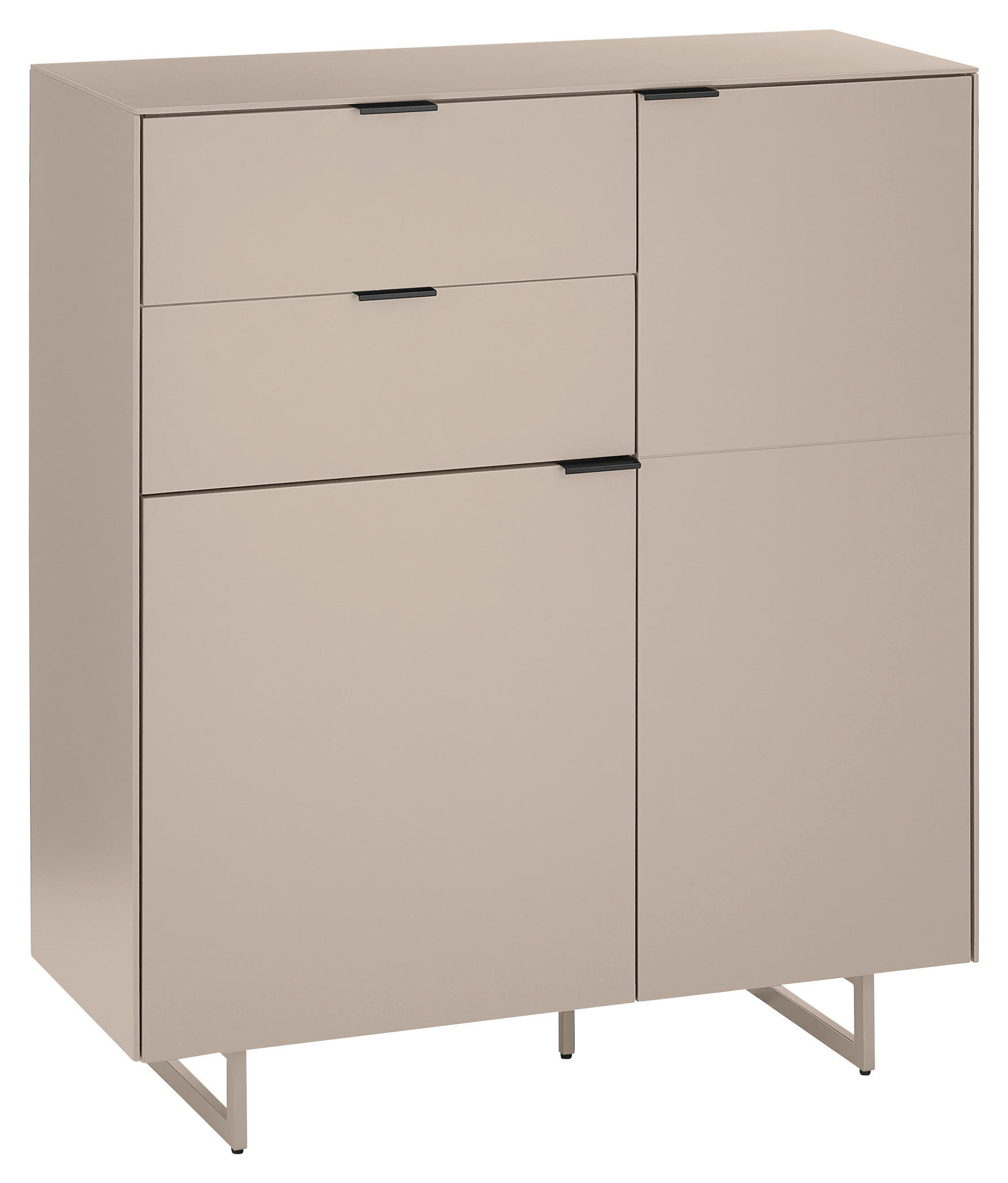 SCHUHSCHRANK  in 96/109/38 cm  - Kaschmir/Schwarz, Design, Holzwerkstoff/Metall (96/109/38cm) - Voleo