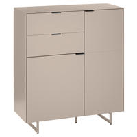 SCHUHSCHRANK  in 96/109/38 cm  - Kaschmir/Schwarz, Design, Holzwerkstoff/Metall (96/109/38cm) - Voleo