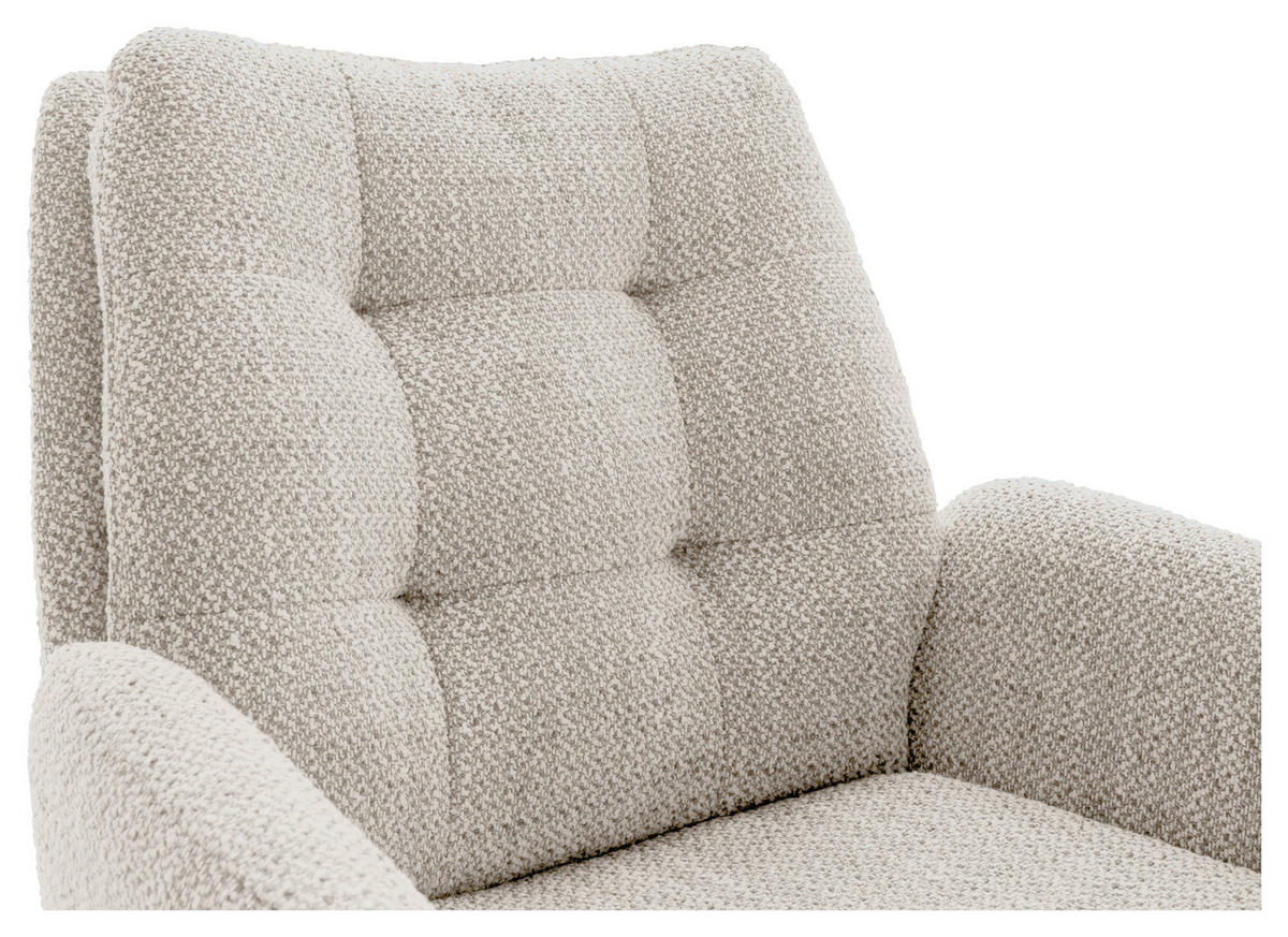 ARMLEHNSTUHL  in Stahl Webstoff  - Creme/Schwarz, Design, Textil/Metall (72/95/77cm) - Novel