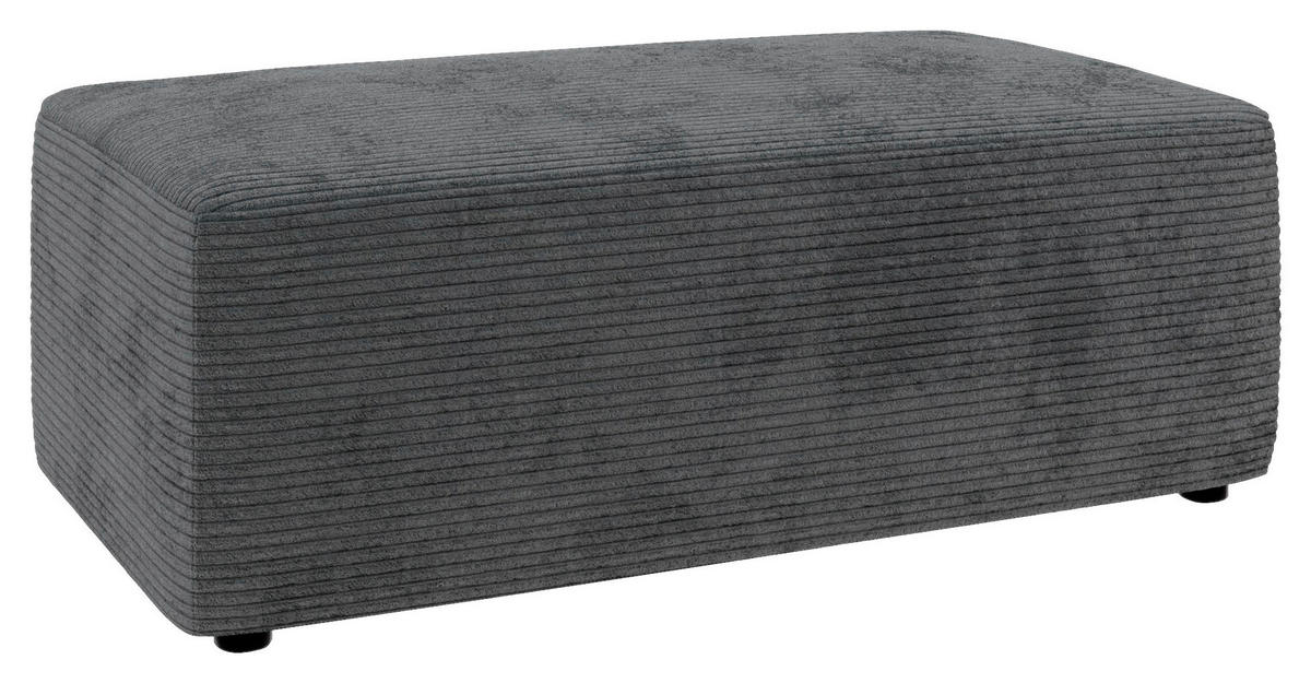 HOCKER in Textil Dunkelgrau  - Dunkelgrau/Schwarz, Modern, Kunststoff/Textil (112/44/66cm) - Trendmanufaktur