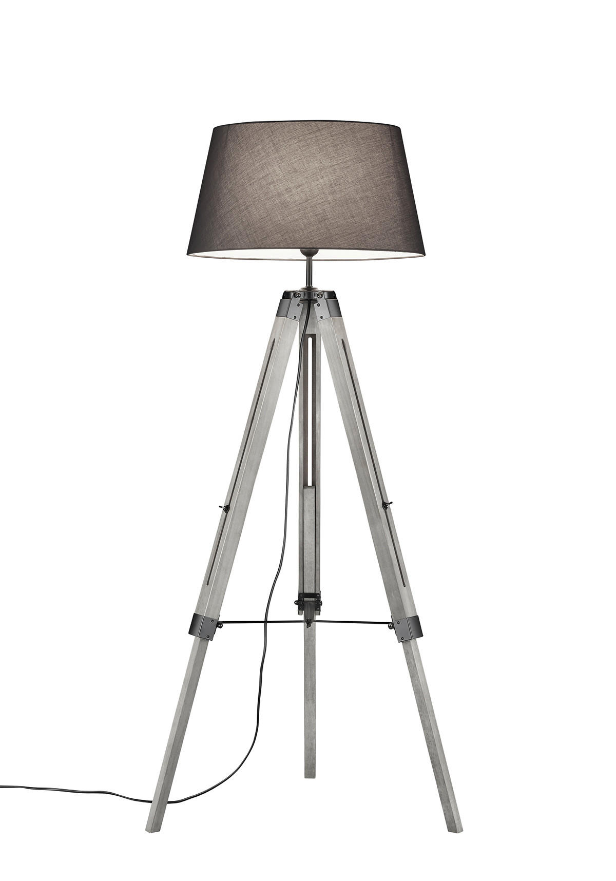 STOJEČA SVETILKA  Tripod      72/143 cm       - siva/naravne barve, Natur, tekstil/les (72/143cm)