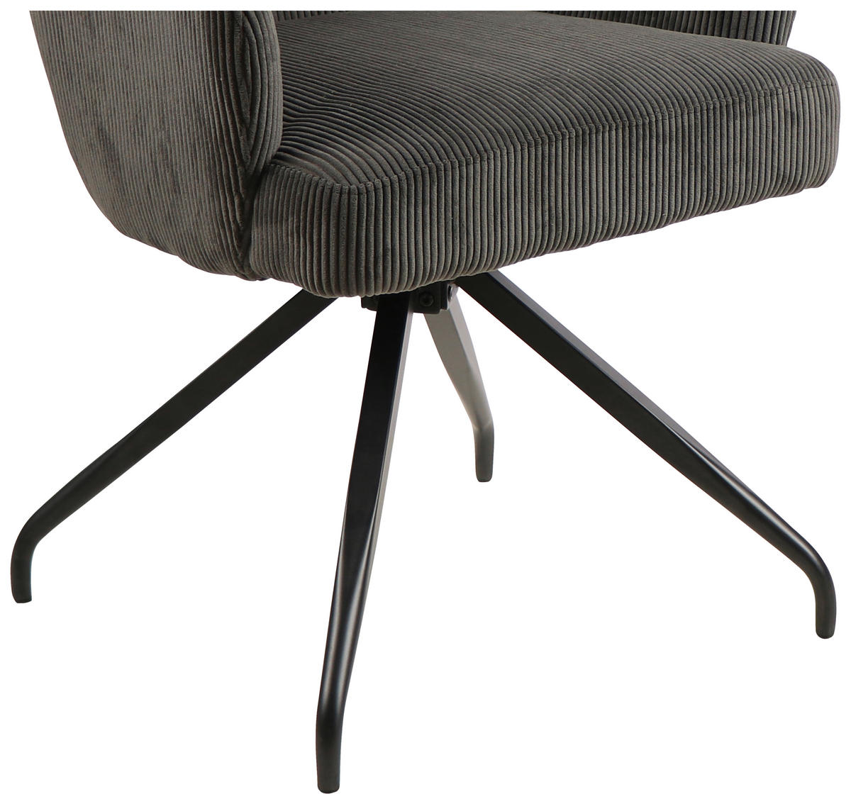 ARMLEHNSTUHL  in Eisen Cord  - Schwarz/Grau, MODERN, Holz/Textil (57/86/65cm) - MID.YOU