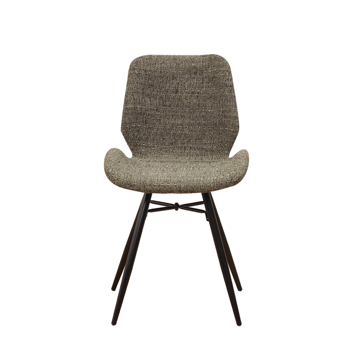 STUHL-SET 4 Stück  in Chenille  - Schwarz/Grün, Design, Textil (47/82/55cm) - MID.YOU