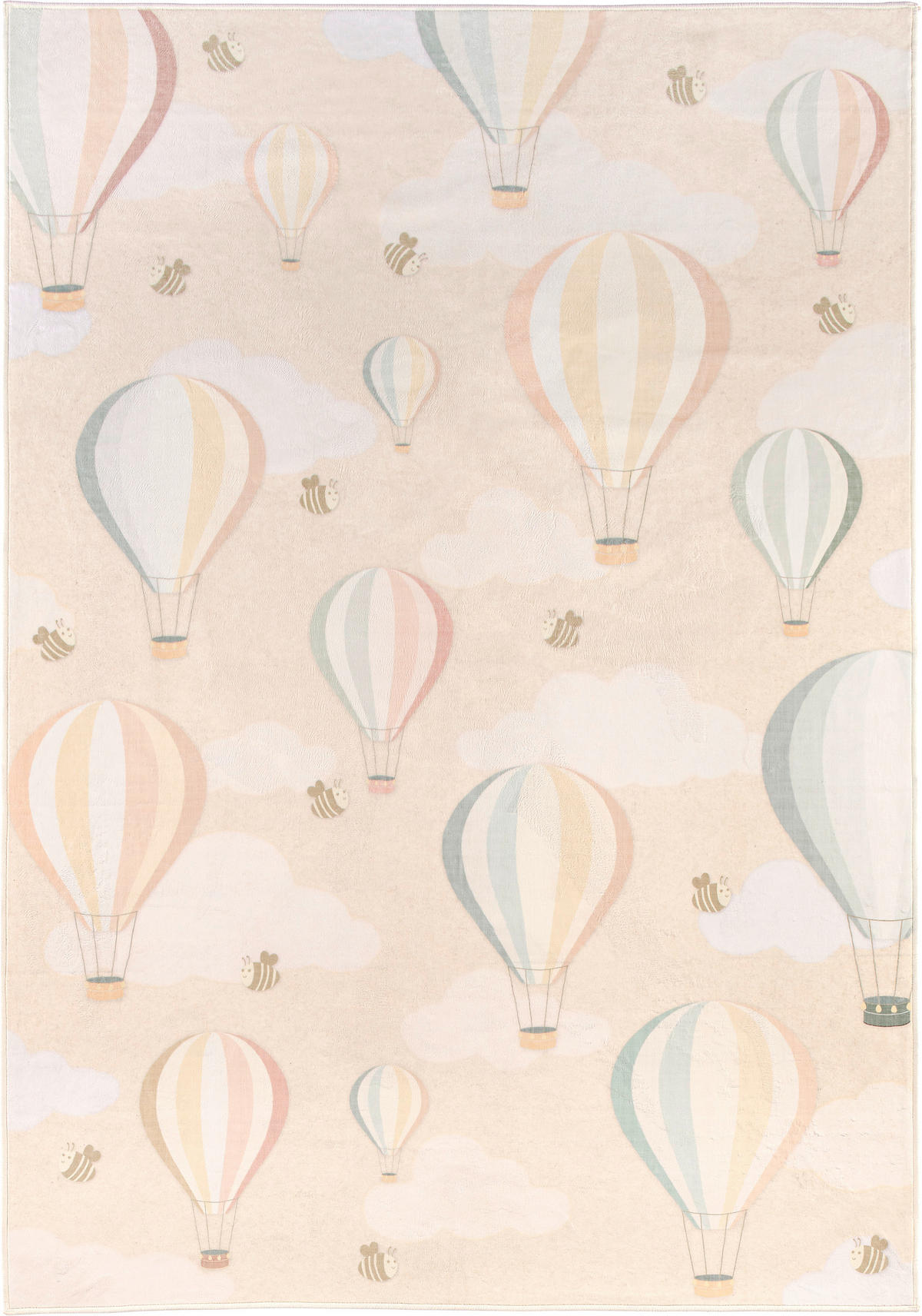 KINDERTEPPICH Living Elora 160/230 cm  in Creme, Hellrosa, Pastellblau  - Pastellblau/Hellrosa, Trend, Kunststoff/Textil (160/230cm) - Lindorug