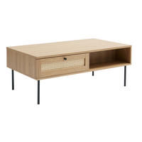 COUCHTISCH 110/60/42 cm rechteckig Eichefarben  - Eichefarben/Schwarz, Basics, Holzwerkstoff/Metall (110/60/42cm) - Boxxx