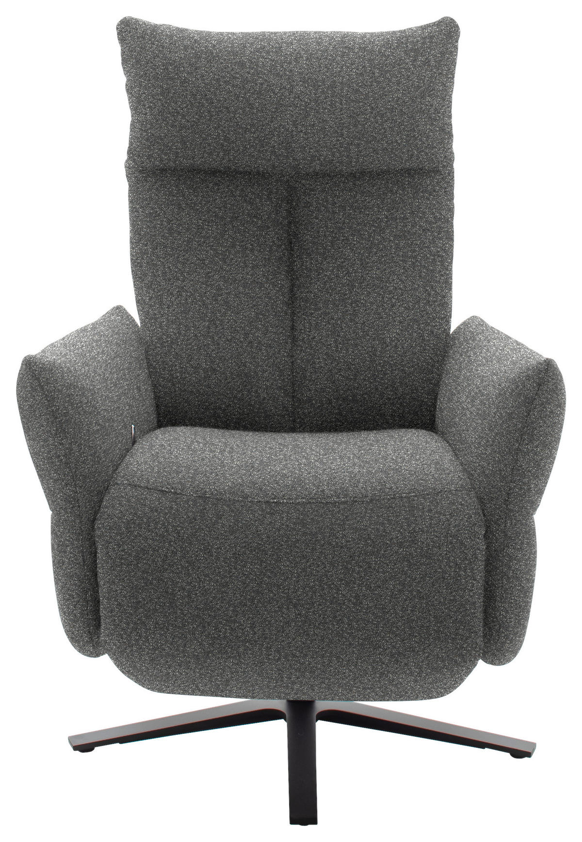 FERNSEHSESSEL in Chenille Grau  - Schwarz/Grau, Design, Textil/Metall (74/115/85cm) - Schöner Wohnen