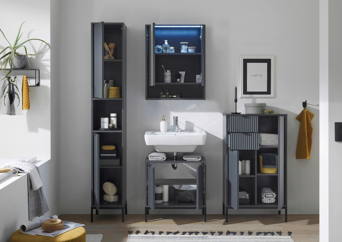 HIGHBOARD  in 60/106/32 cm  - Anthrazit/Grau, MODERN, Holzwerkstoff/Kunststoff (60/106/32cm) - MID.YOU