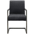 ARMLEHNSTUHL in Eisen Samt - Schwarz/Grau, Trend, Textil/Metall (54/91/63cm) - Ambia Home