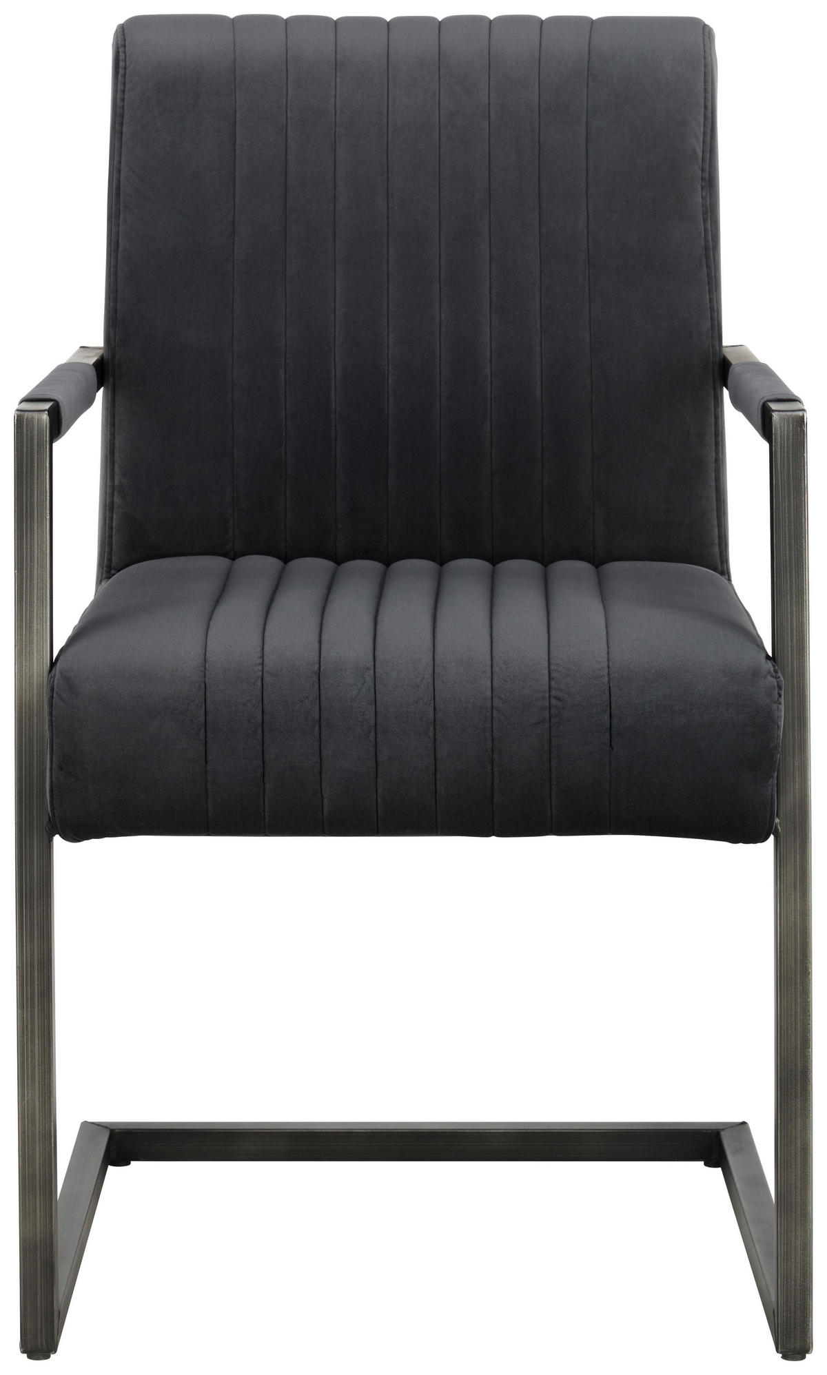 SCAUN CU BRAțE in gri, negru  - negru/gri, Trend, metal/textil (54/91/63cm) - Ambia Home