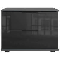 NACHTSCHRANK 52/40/38 cm  - Schwarz/Graphitfarben, KONVENTIONELL, Glas/Holzwerkstoff (52/40/38cm) - Boxxx