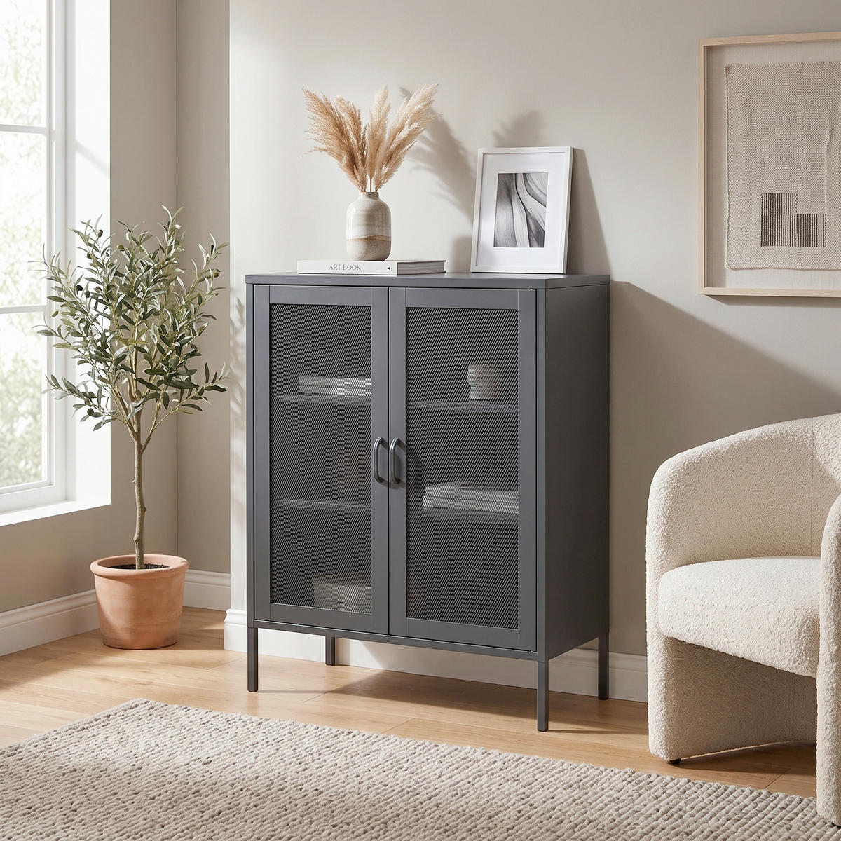 SIDEBOARD  80/101.5/40 cm  - svart, Design, metall (80/101.5/40cm) - Livetastic