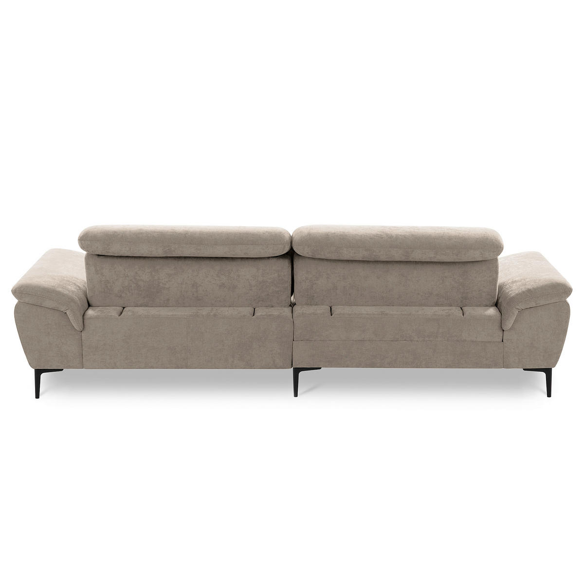 ECKSOFA  Webstoff Taupe  - Taupe/Schwarz, Design, Textil/Metall (195/268cm) - Livetastic