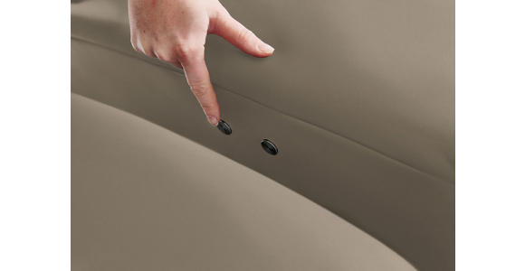 3-SITZER-SOFA Latina in Echtleder Greige   - Greige/Alufarben, Design, Leder/Metall (190/82/99cm) - Dieter Knoll