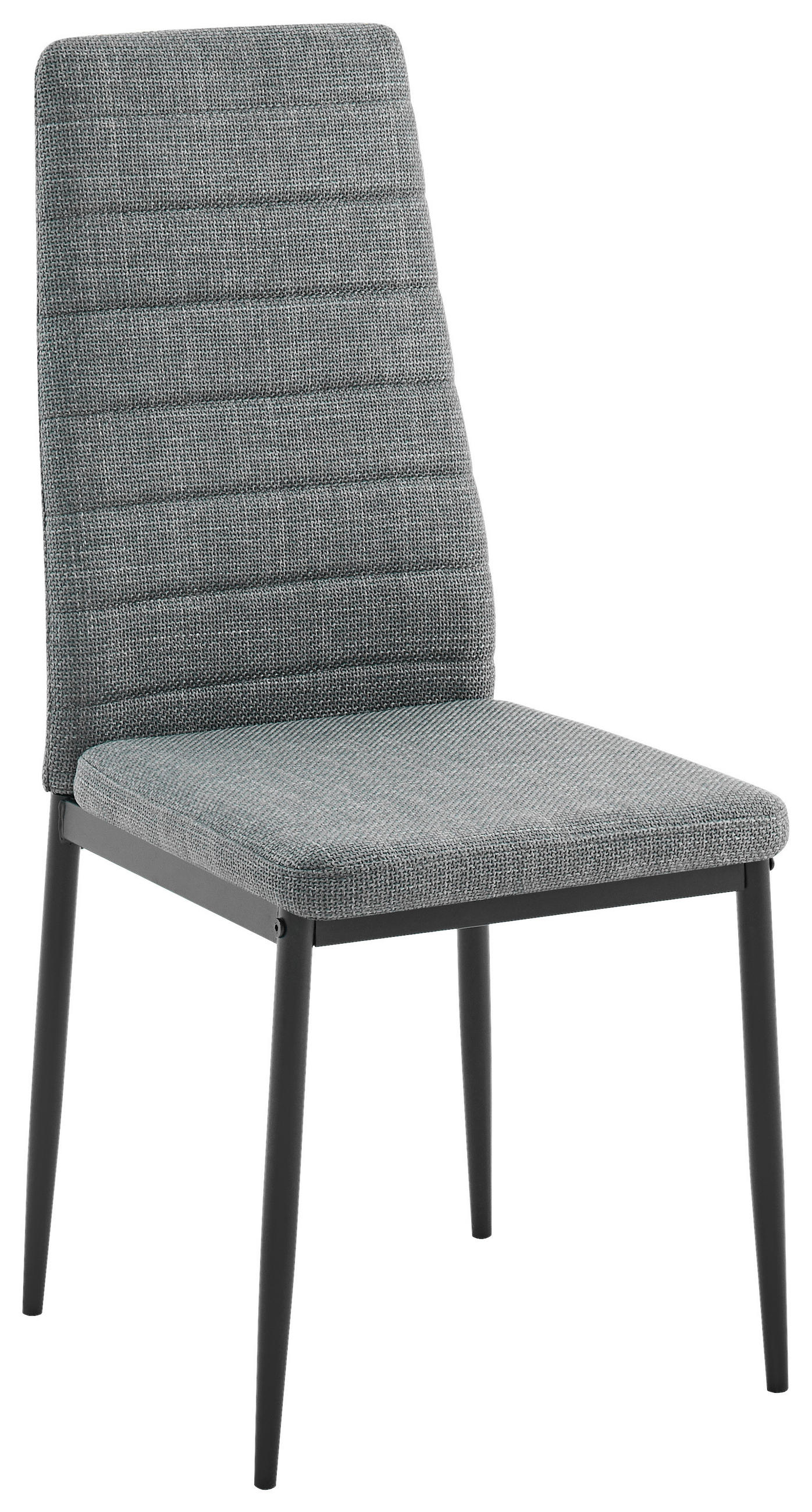 STUHL Leinenoptik Grau  - Schwarz/Grau, Design, Textil/Metall (41/98/52cm) - Ti'me