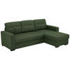 ECKSCHLAFSOFA Mikrofaser Grün  - Schwarz/Grün, Design, Kunststoff/Textil (240/160cm) - Livetastic