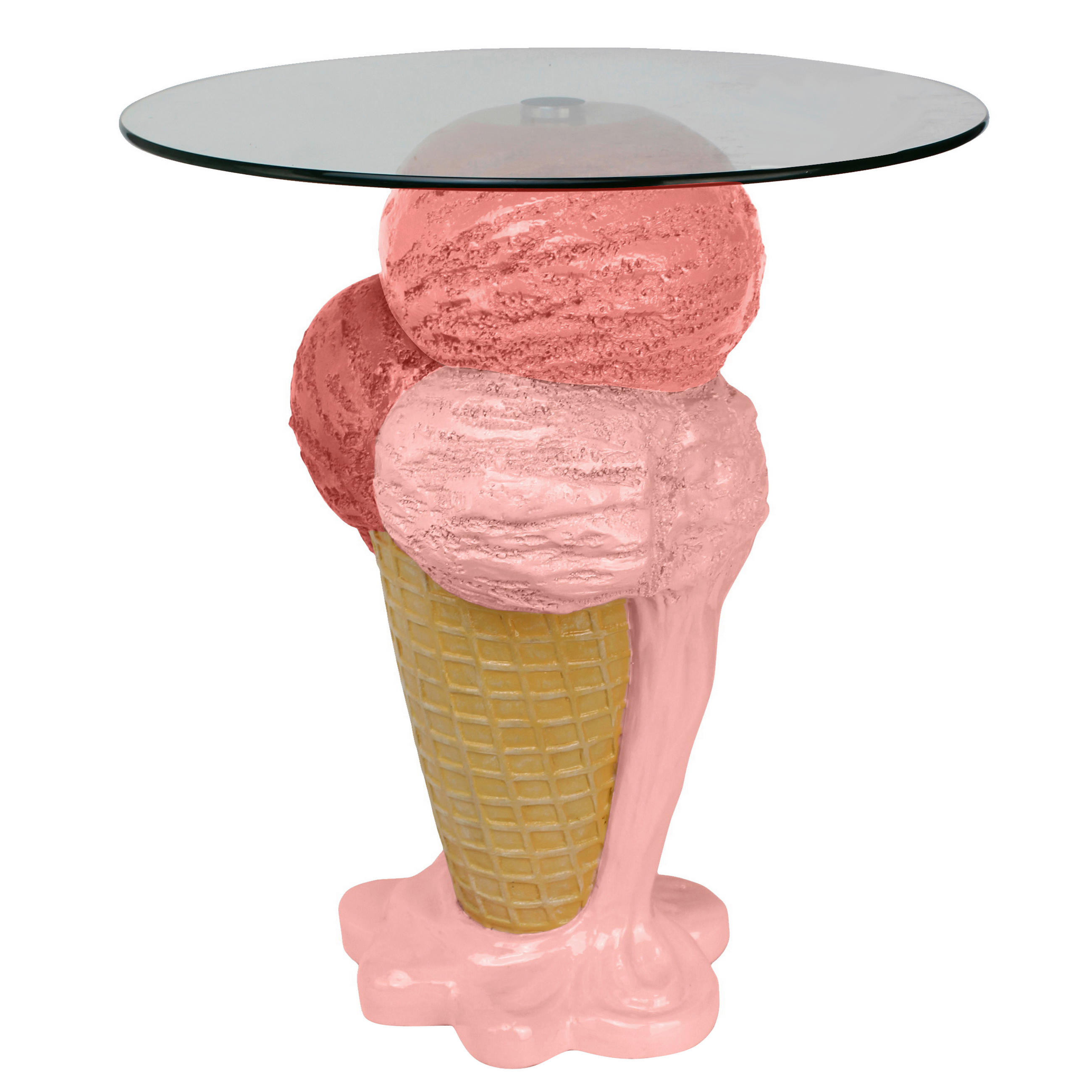 POMOĆNI STOLIĆ narančasta, pink, bež  plastika, staklo   - narančasta/pink, Lifestyle, staklo/plastika (48/70,5cm) - Ambia Home