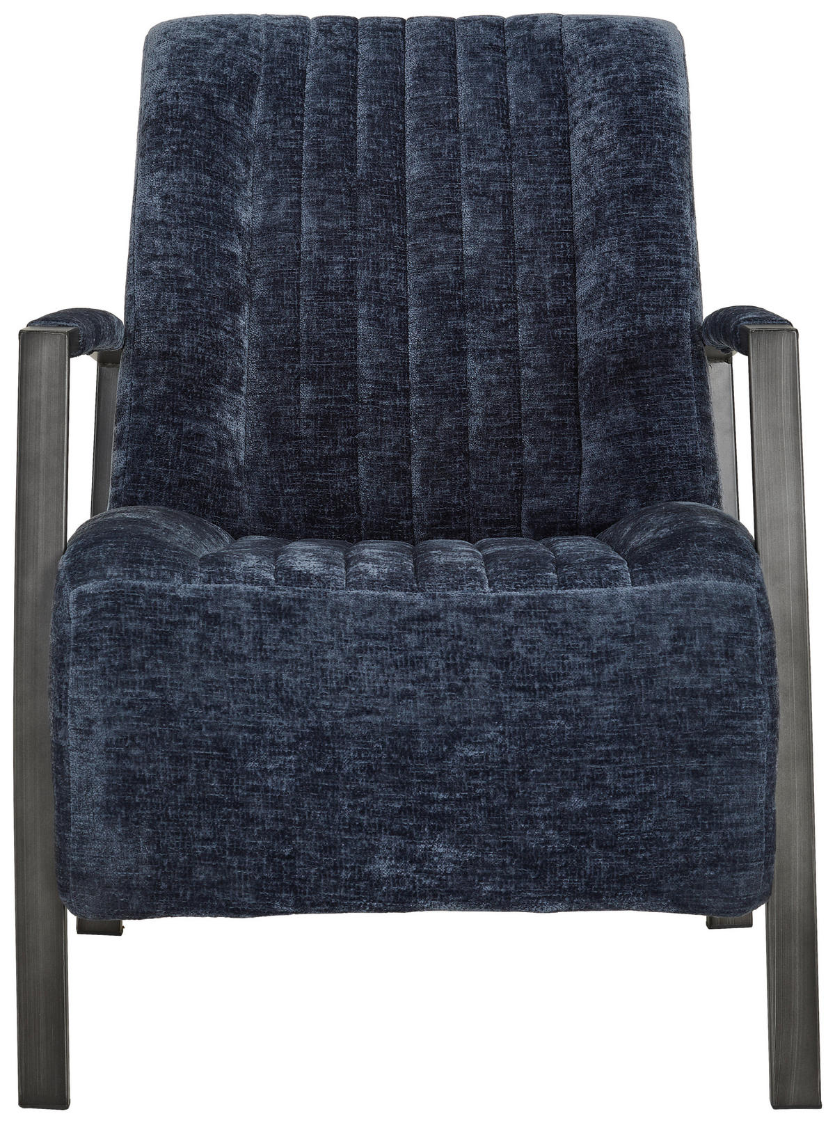 SESSEL Teddystoff Blau    - Blau/Schwarz, Design, Textil/Metall (65/83/80cm) - Ambia Home