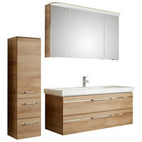 BADEZIMMER 4-teilig  in 153 cm  - Chromfarben/Eichefarben, KONVENTIONELL, Glas/Holzwerkstoff (153cm) - Pelipal