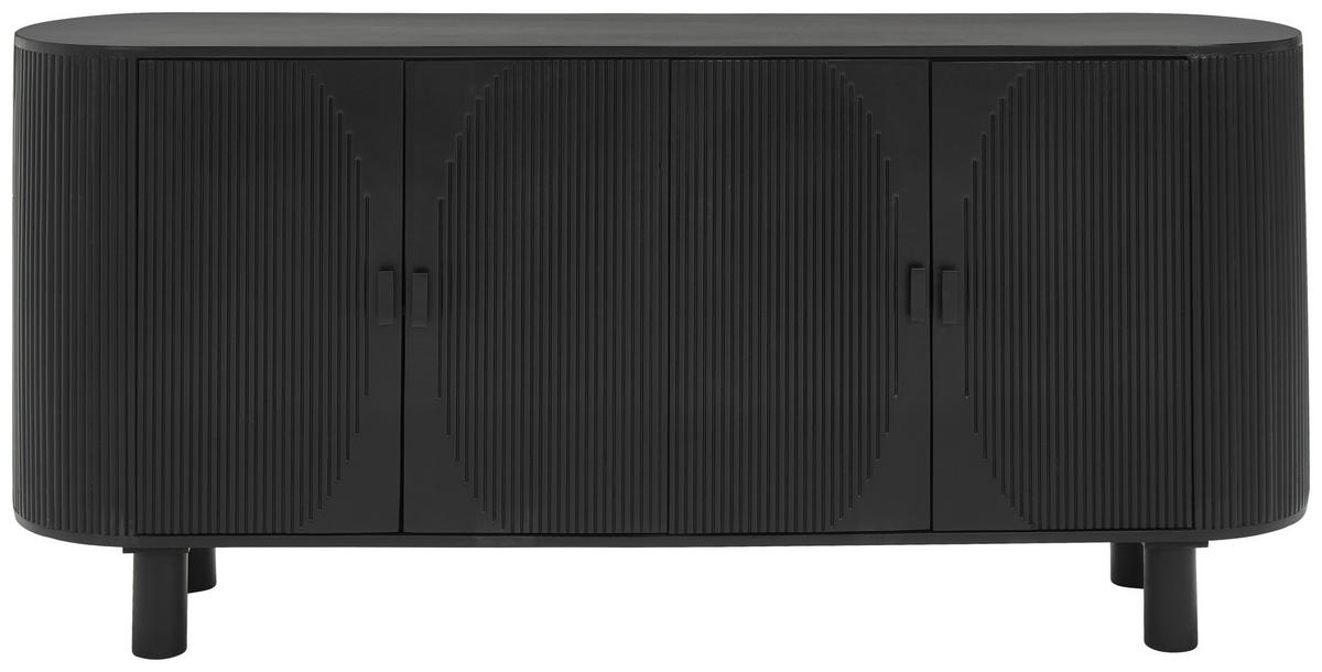 SIDEBOARD Schwarz  180/80/40 cm  - Schwarz, Trend, Holz/Metall (180/80/40cm) - Ambia Garden