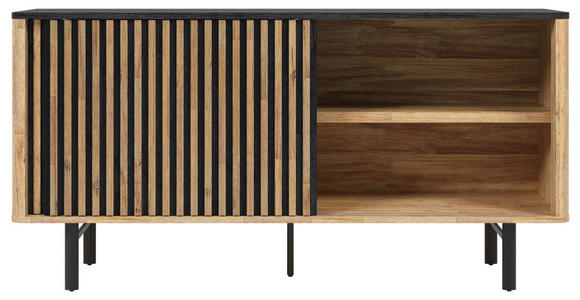 SIDEBOARD in 160/80,5/45 cm - Schwarz/Akaziefarben, LIFESTYLE, Holz/Metall (160/80,5/45cm) - Landscape