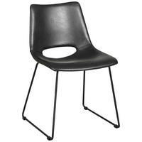 STOL stål läderimitation  - svart, Modern, metall/trä (48/81/55cm) - Rowico