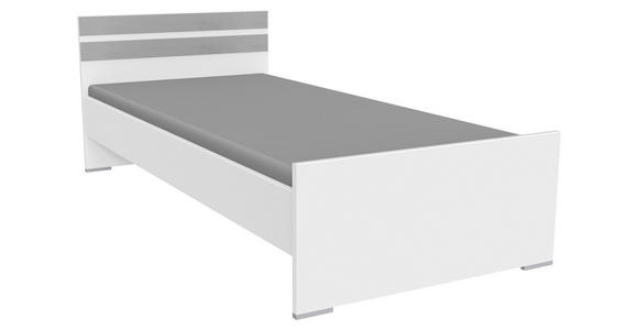 BETT 90/200 cm  in Grau, Weiß  - Alufarben/Weiß, KONVENTIONELL, Holzwerkstoff (90/200cm) - Carryhome