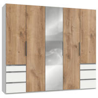 DREHTÜRENSCHRANK 250/216/58 cm 5-türig  - Chromfarben/Eichefarben, MODERN, Holzwerkstoff/Metall (250/216/58cm) - MID.YOU