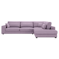 ECKSOFA in Cord Violett  - Violett/Schwarz, Konventionell, Kunststoff/Textil (314/250cm) - Carryhome