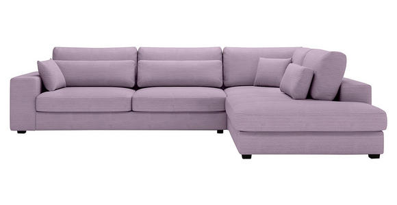 ECKSOFA Violett Cord  - Violett/Schwarz, KONVENTIONELL, Kunststoff/Textil (314/250cm) - Carryhome