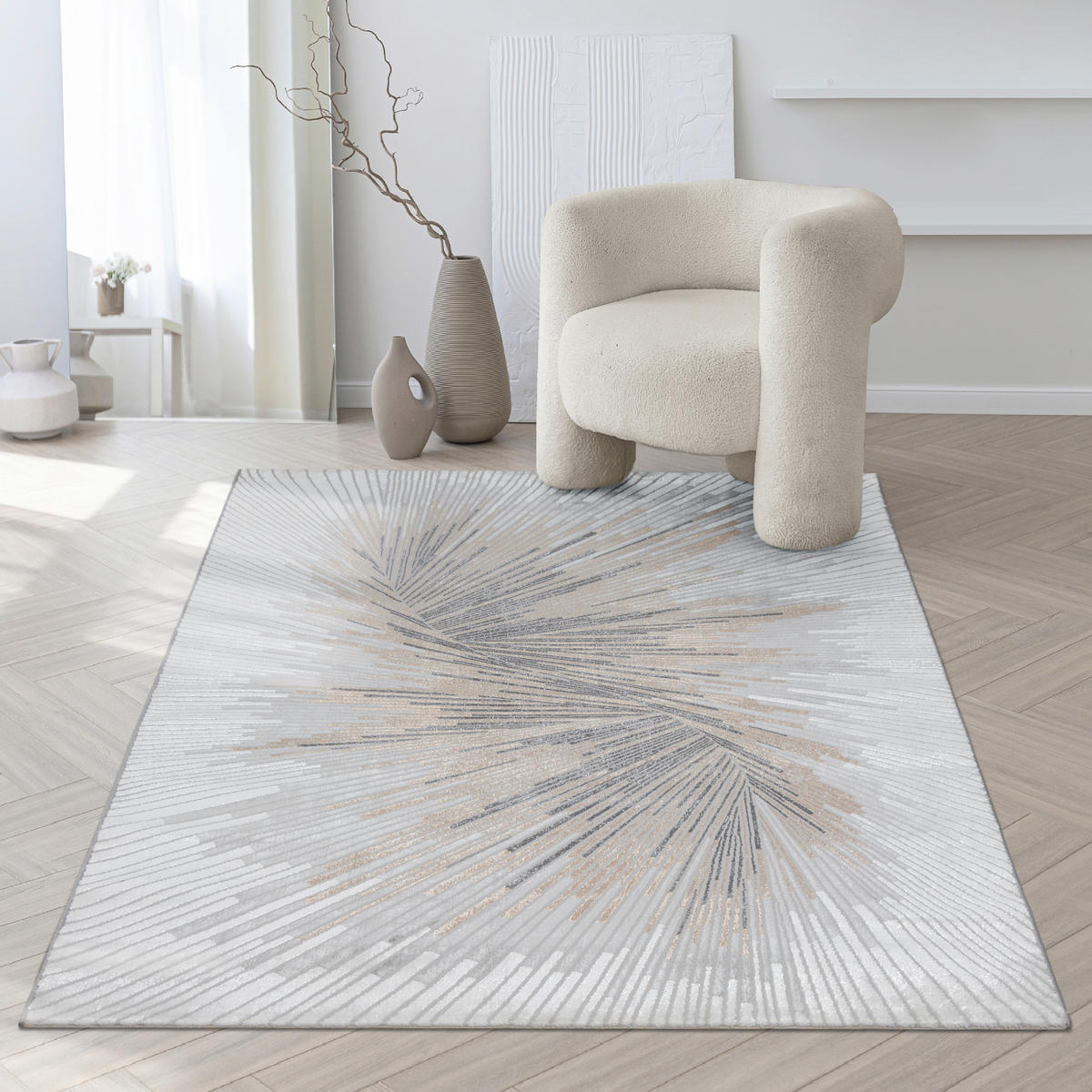 WEBTEPPICH  Wohnzimmer 240/340 cm Creation Grau rechteckig  - Grau, Basics, Textil (240/340cm) - Novel
