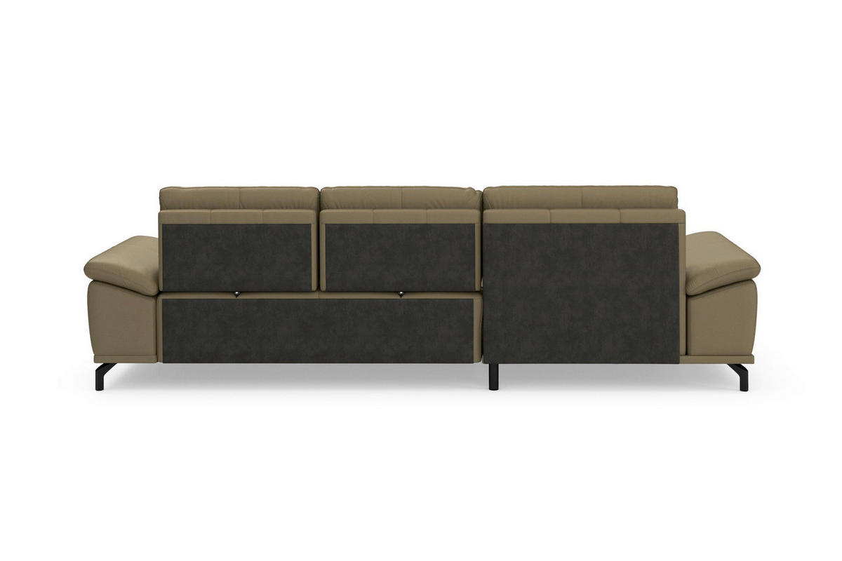 ROHOVÁ SEDAČKA, koža, olivovozelená - olivovozelená/čierna, Basics, kov/koža (176/301cm) - Sit & More