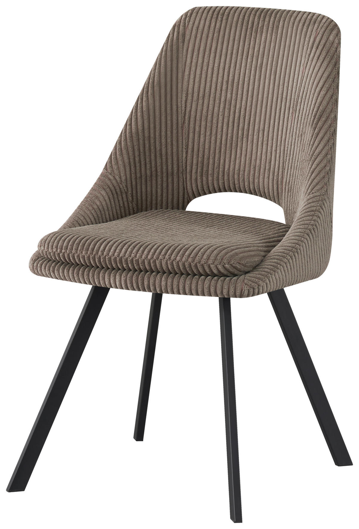 STUHL Cord Taupe  - Taupe/Schwarz, Design, Textil/Metall (48/85/56cm) - Carryhome