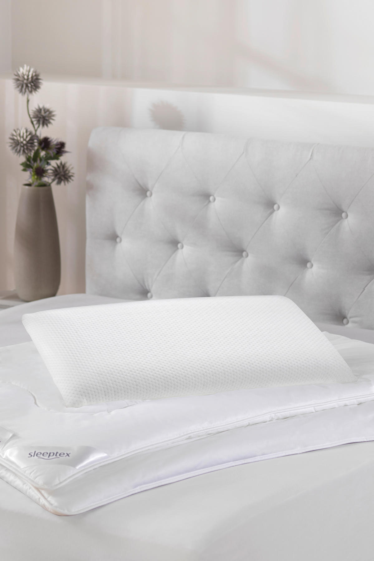 NYAKTÁMASZ PÁRNA  - fehér, Konventionell, textil (37/75/13cm) - Sleeptex