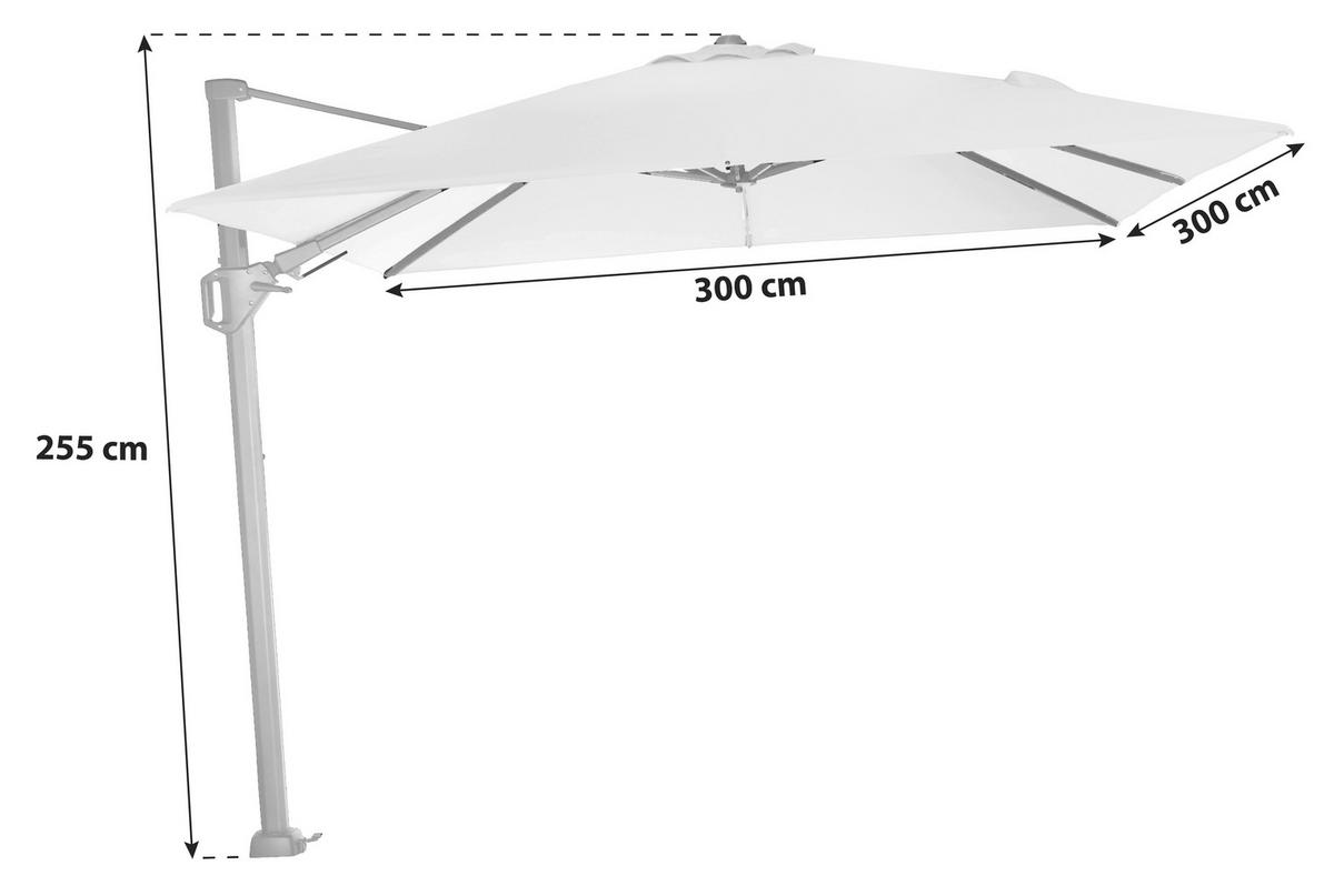 AMPELSCHIRM 300 cm  - Anthrazit/Creme, KONVENTIONELL, Textil/Metall (300/300cm) - Siena Garden