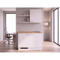 MINIKÜCHE IP 1200 121,6 cm  in Weiß, Eichefarben  - Edelstahlfarben/Eichefarben, Basics, Holzwerkstoff/Metall (121,6cm) - Impuls