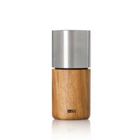 SALZ- ODER PFEFFERMÜHLE IKON  - Edelstahlfarben/Akaziefarben, Design, Keramik/Holz (5/11,5cm) - AdHoc