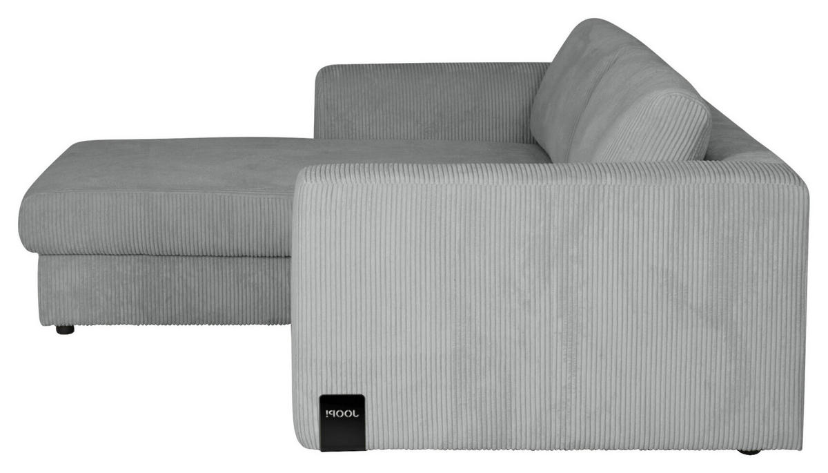 ECKSOFA JOOP Hellblau, Hellgrau Cord Rücken echt  - Hellgrau/Schwarz, KONVENTIONELL, Kunststoff/Textil (192/269cm) - Joop!