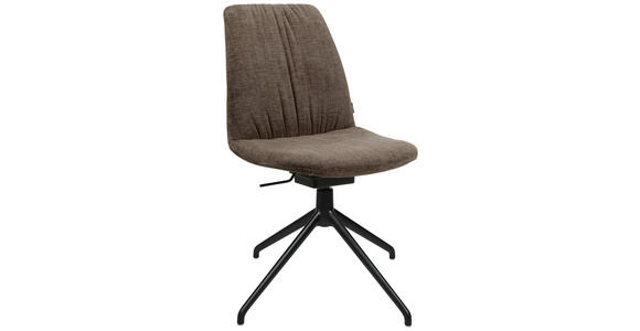 STUHL in Stahl Flachgewebe Metall, Textil - Dunkelbraun, Design, Textil/Metall (46/85-88/55cm) - Johann Jakob