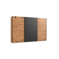 FÜGGESZTETT TOLÓAJTÓS SZEKRÉN grafitszürke, deszka tölgy  - grafitszürke/fekete, Basics, faalapú anyag/fém (300/216/65cm) - Carryhome