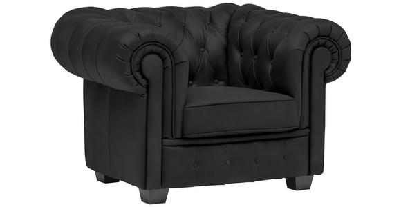CHESTERFIELD-SESSEL - Wengefarben/Schwarz, LIFESTYLE, Holz/Textil (115/76,5/96cm) - Landscape