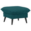 HOCKER Velours Petrol  - Petrol/Schwarz, Design, Holz/Textil (63/44/63cm) - Carryhome