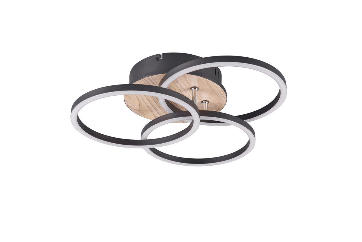 LED-DECKENLEUCHTE Circle 44/9,5 cm   - Braun, MODERN, Kunststoff (44/9,5cm)
