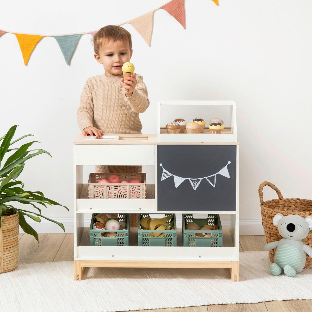 KAUFLADEN - Naturfarben/Weiß, Basics, Holz (59/30/64cm) - MUSTERKIND