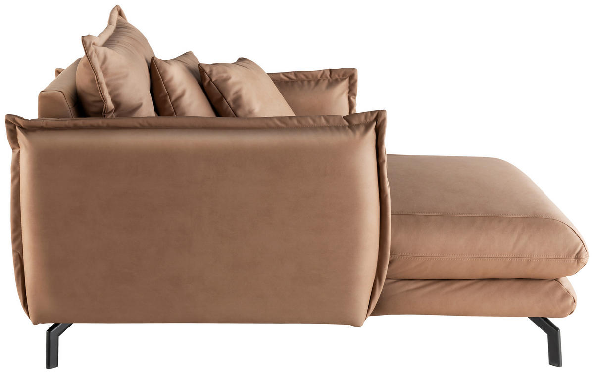 XXL-SESSEL in Lederlook Taupe  - Taupe/Schwarz, Modern, Textil/Metall (111/101/167cm) - Livetastic