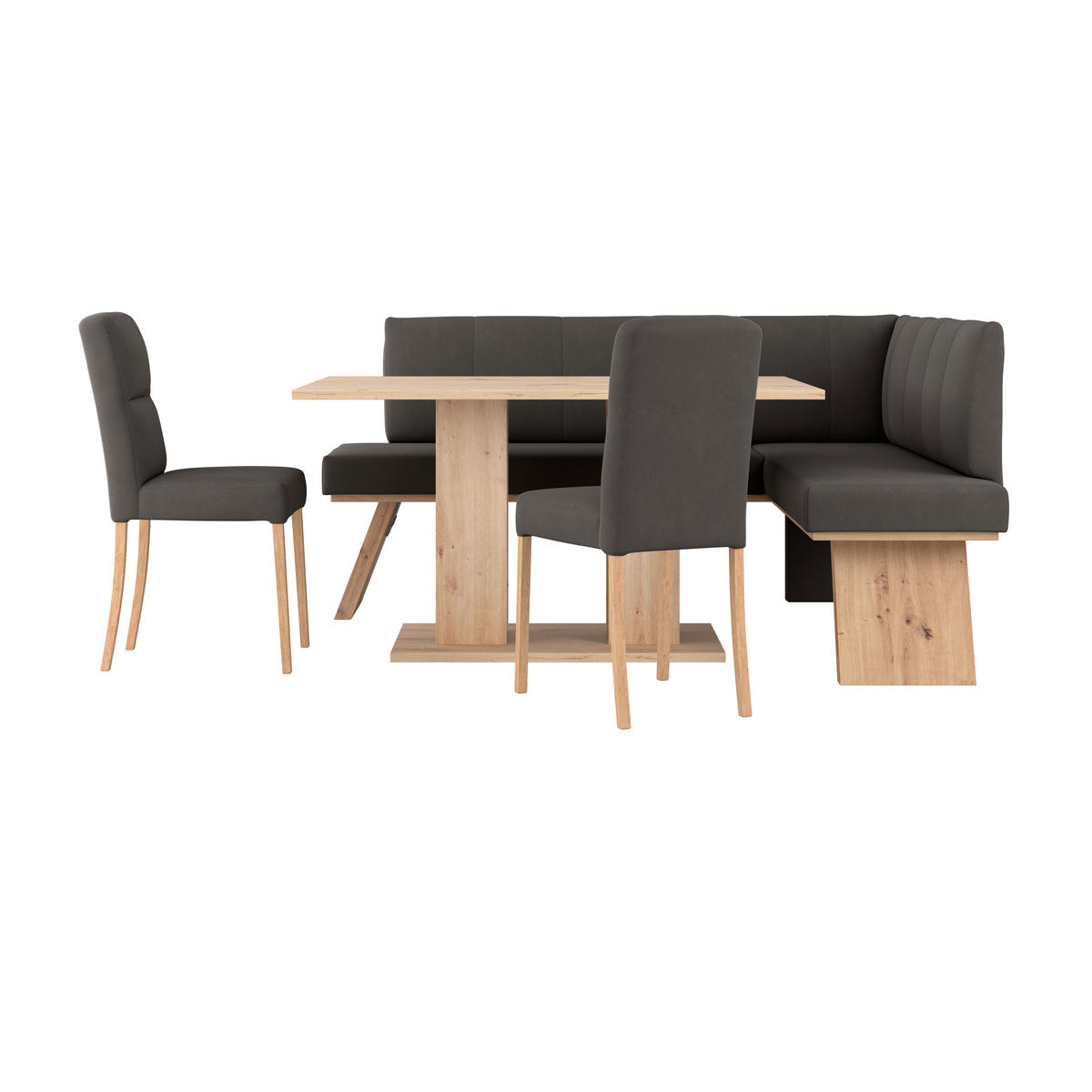 ECKBANK 185/150 cm Webstoff Anthrazit   - Eichefarben/Anthrazit, KONVENTIONELL, Textil (185/150cm)